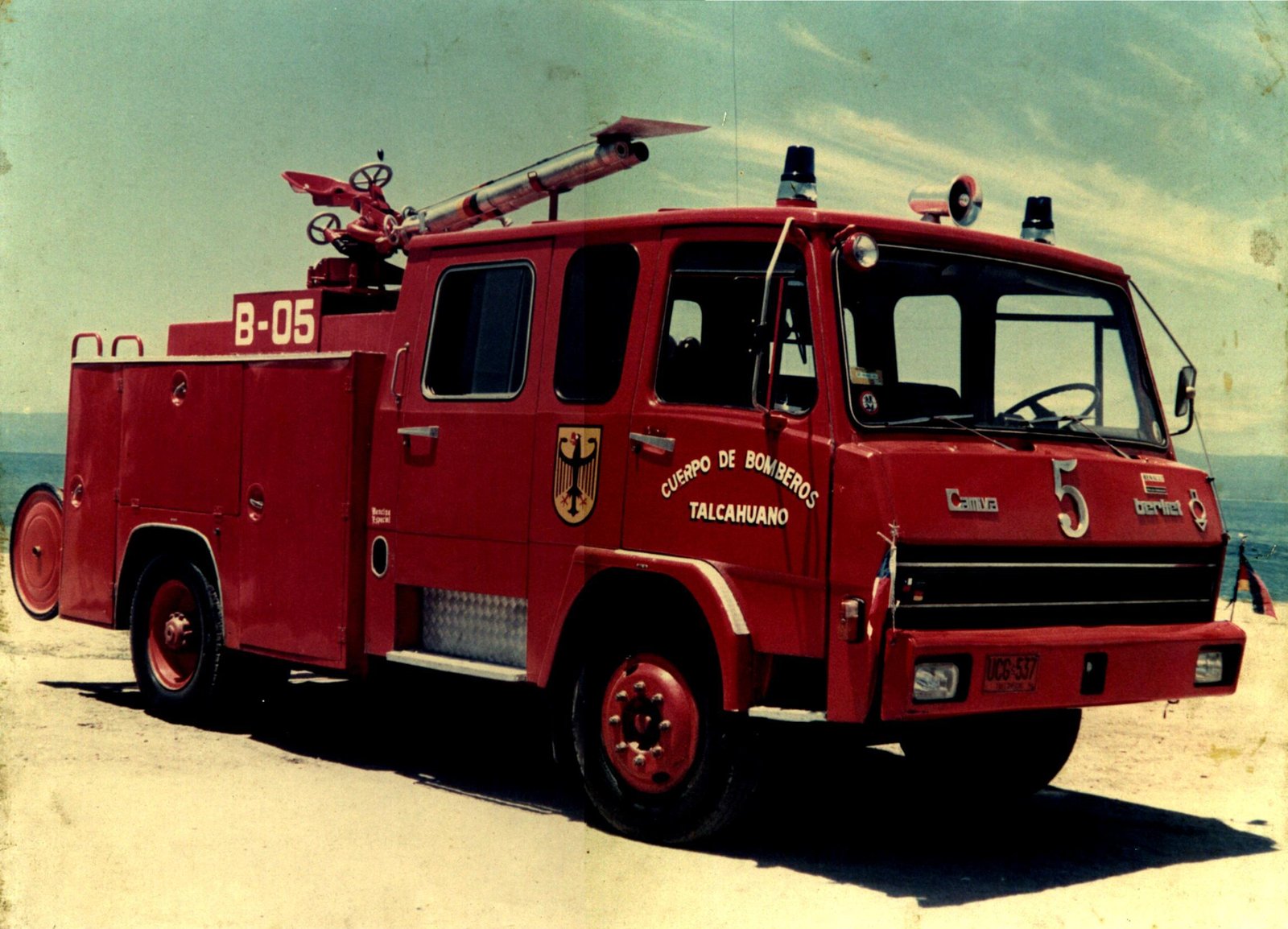 Carro Berliet-Camiva rojo de la Quinta Compañía